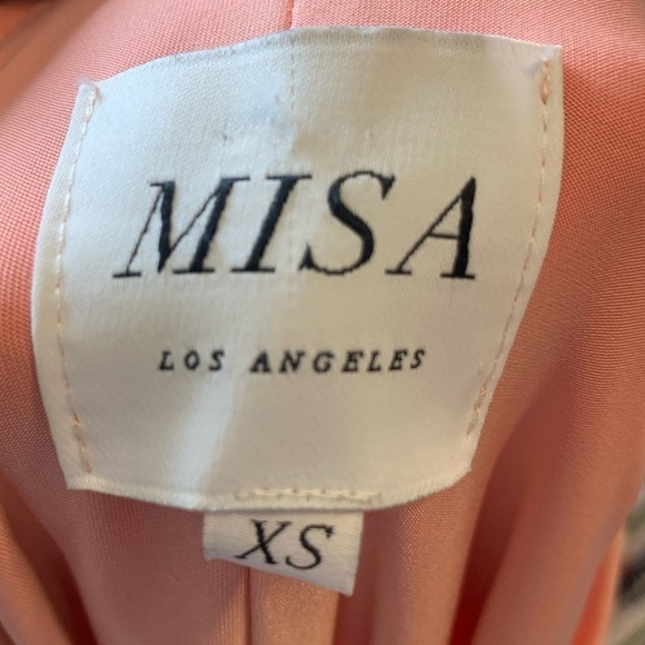 Misa Domino Front Tie Peach Pink Size XS - Picture 6 of 7